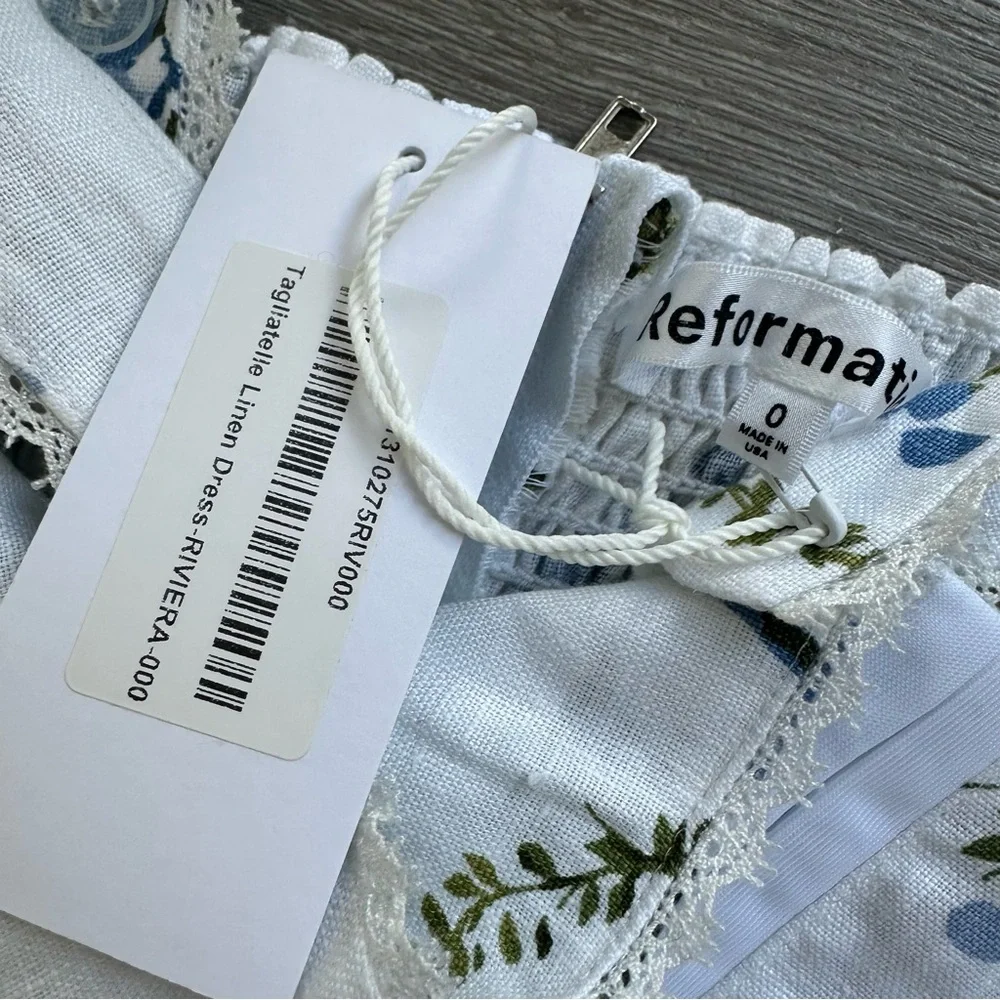 Reformation Tagliatelle Riviera Linen Floral Dress - Picture 3 of 12